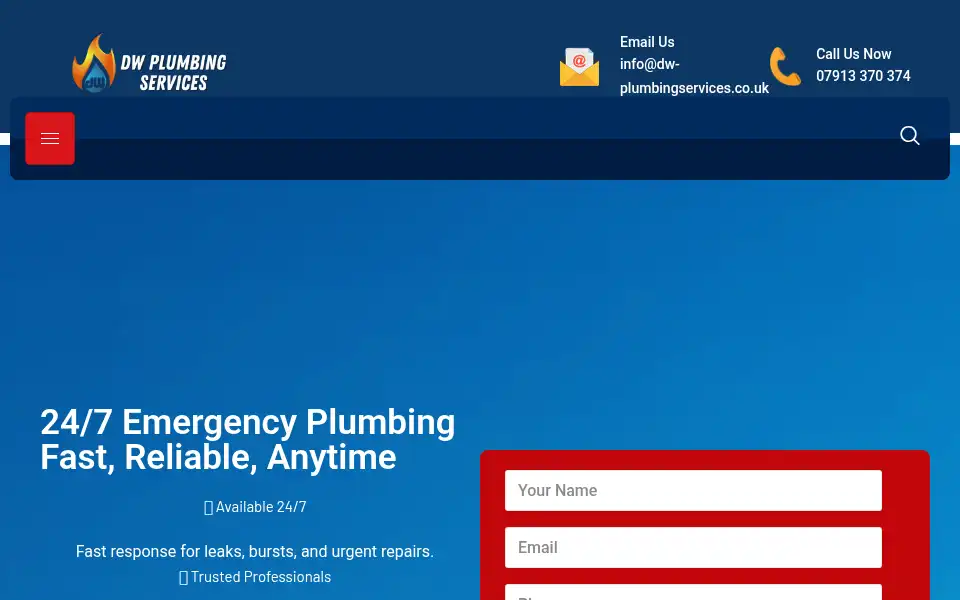 Screenshot of dw-plumbingservices.co.uk