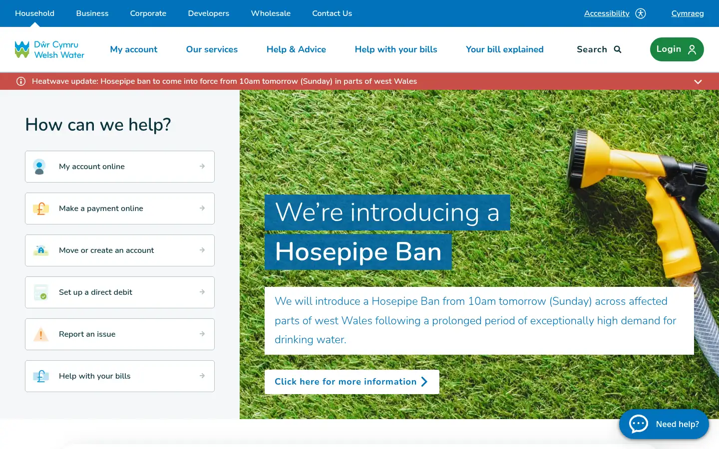 Screenshot of dwrcymru.com