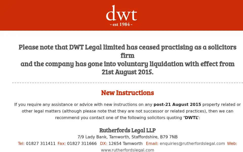 Screenshot of dwt.co.uk