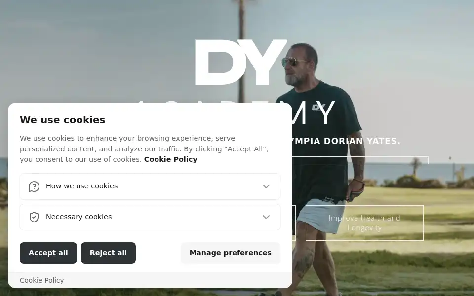 Screenshot of dyacademy.co.uk