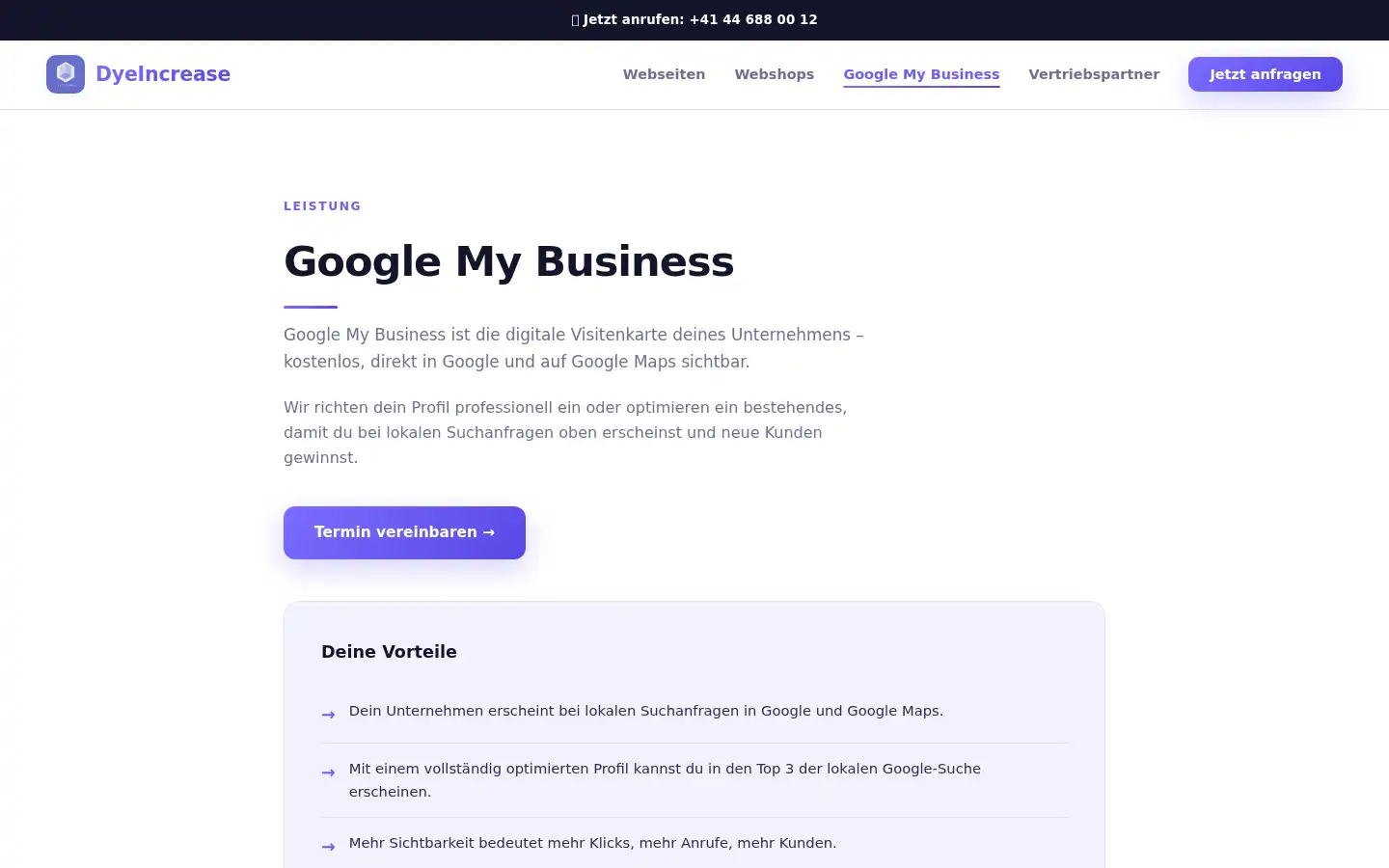 Screenshot of dyeincrease.ch