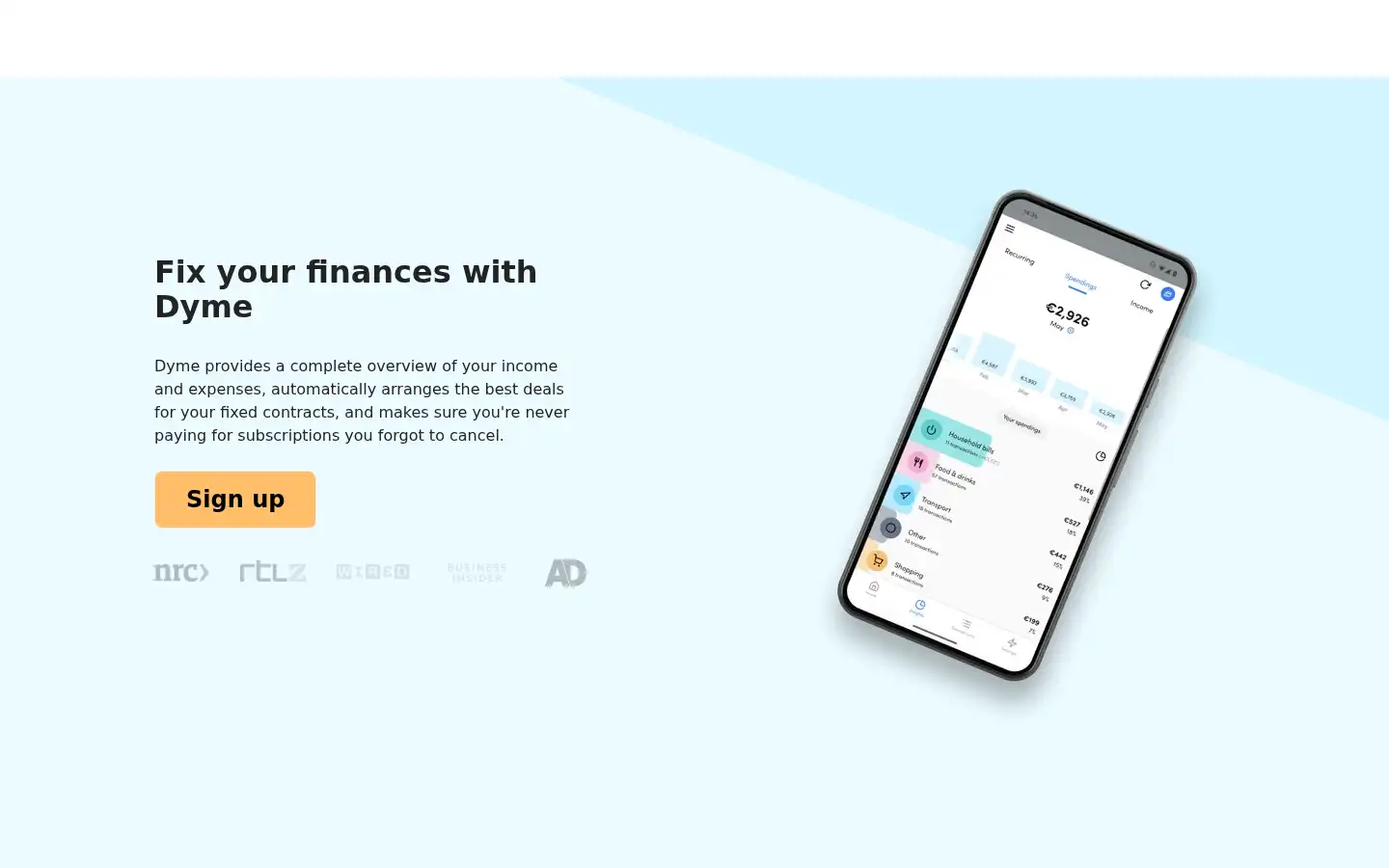 Screenshot of dyme.app