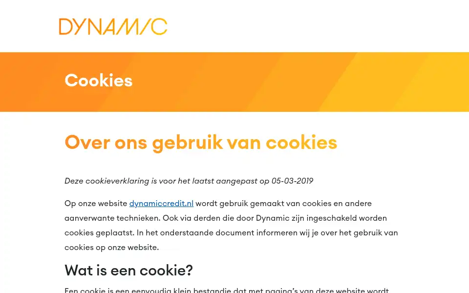 Screenshot of dynamiccredit.nl
