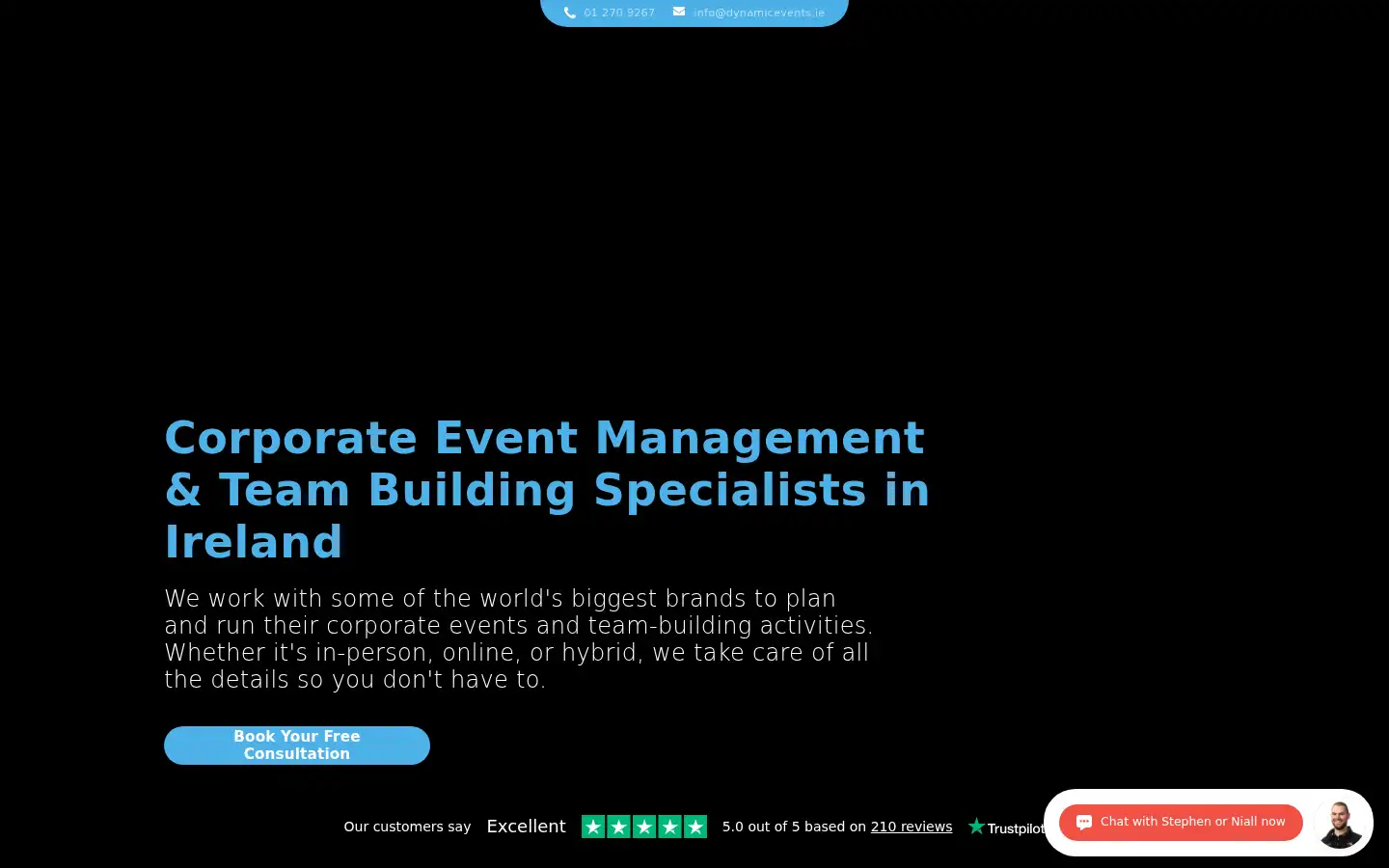 Screenshot of dynamicevents.ie
