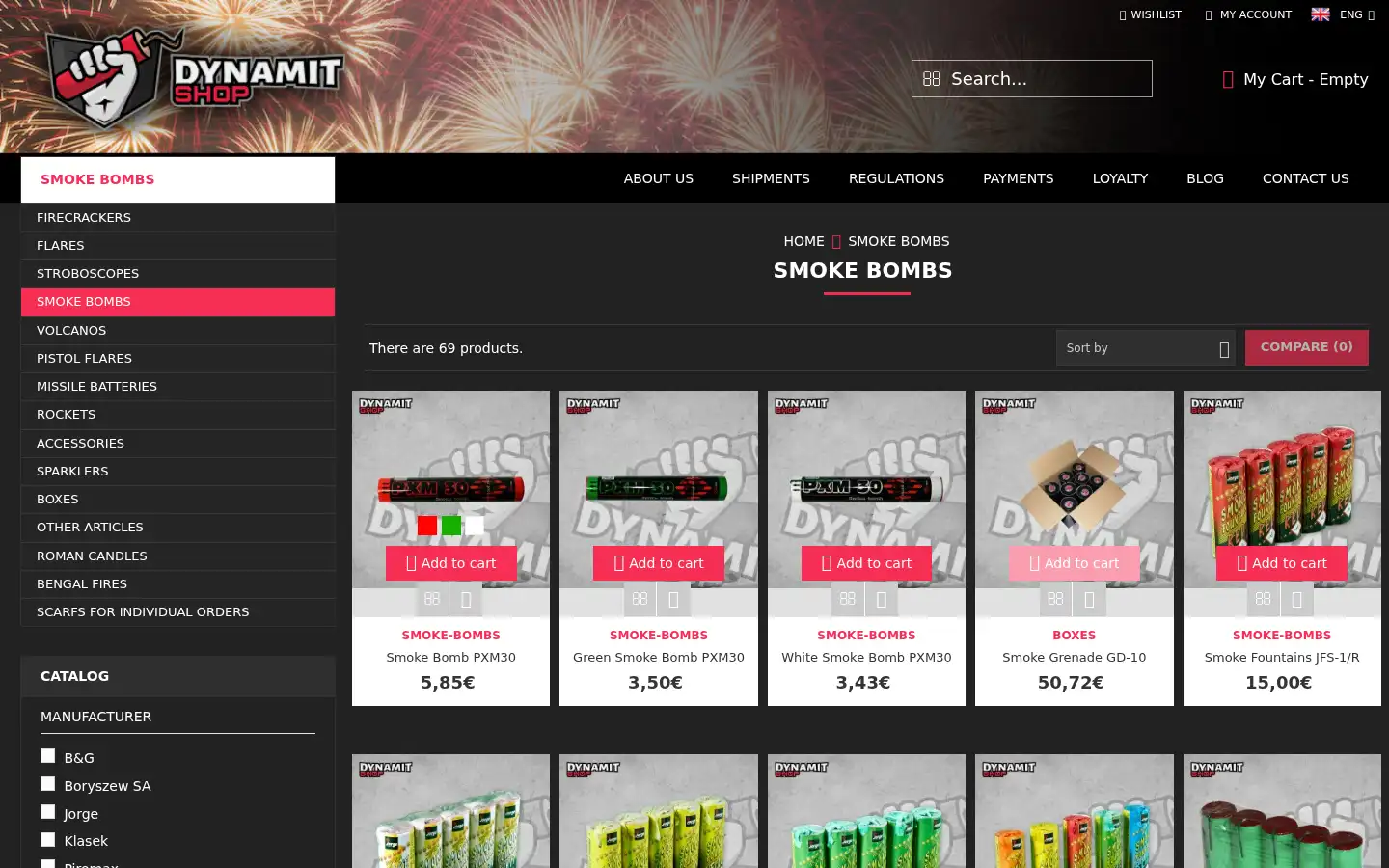 Screenshot of dynamitshop.com