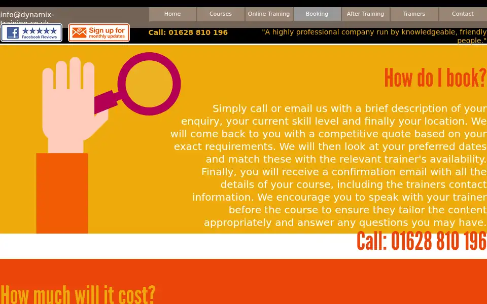 Screenshot of dynamix-training.co.uk
