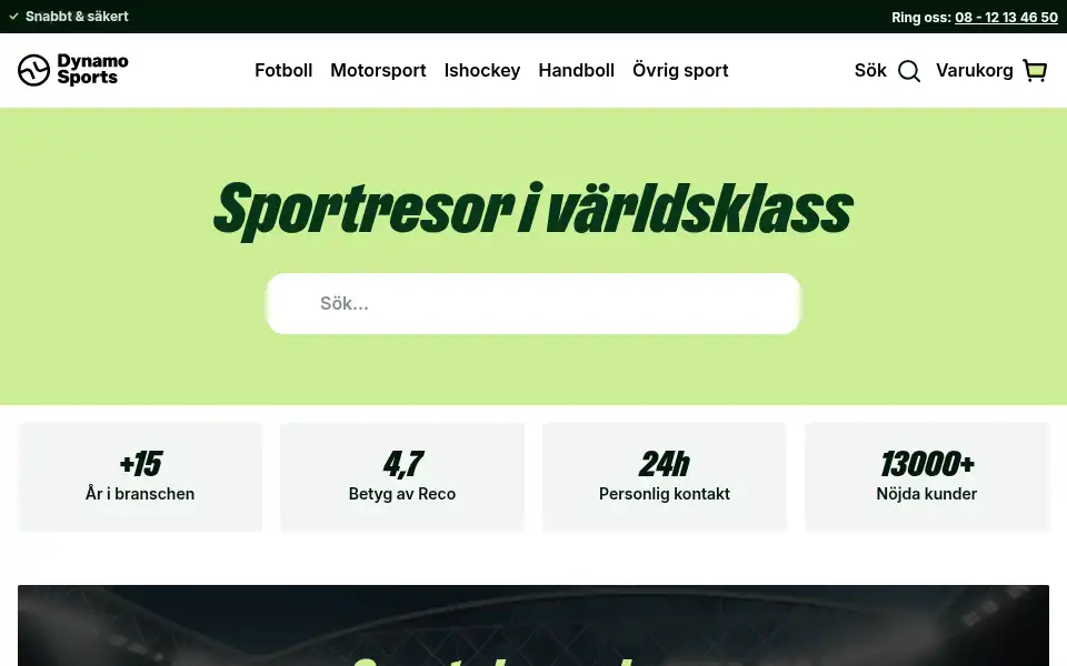 Screenshot of dynamosports.se