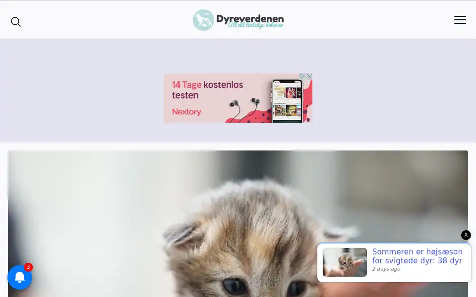 Screenshot of dyreverdenen.dk