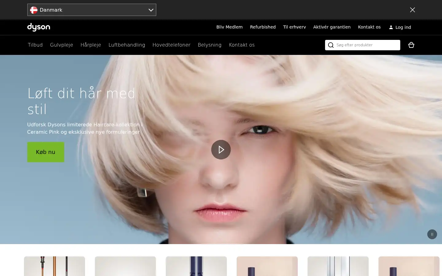 Screenshot of dyson.dk