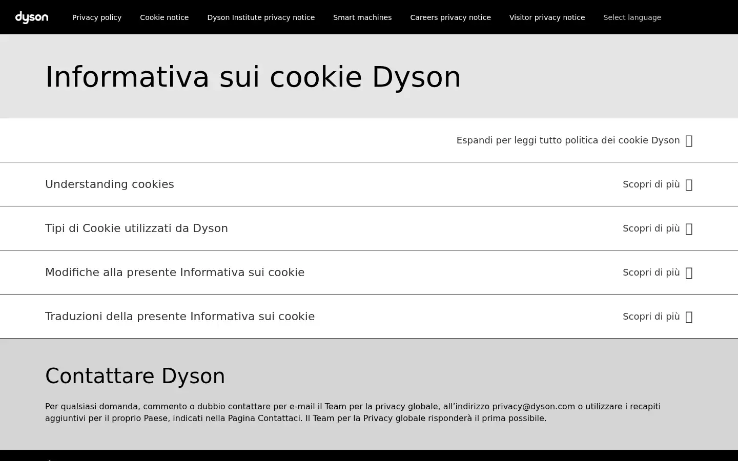 Screenshot of dyson.it