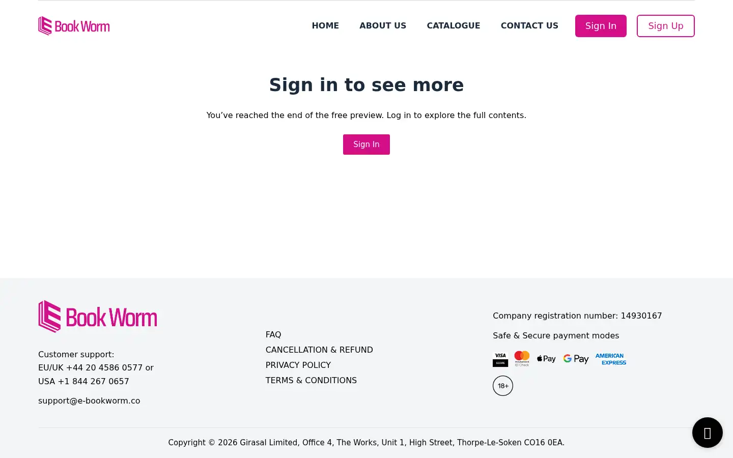 Screenshot of e-bookworm.co