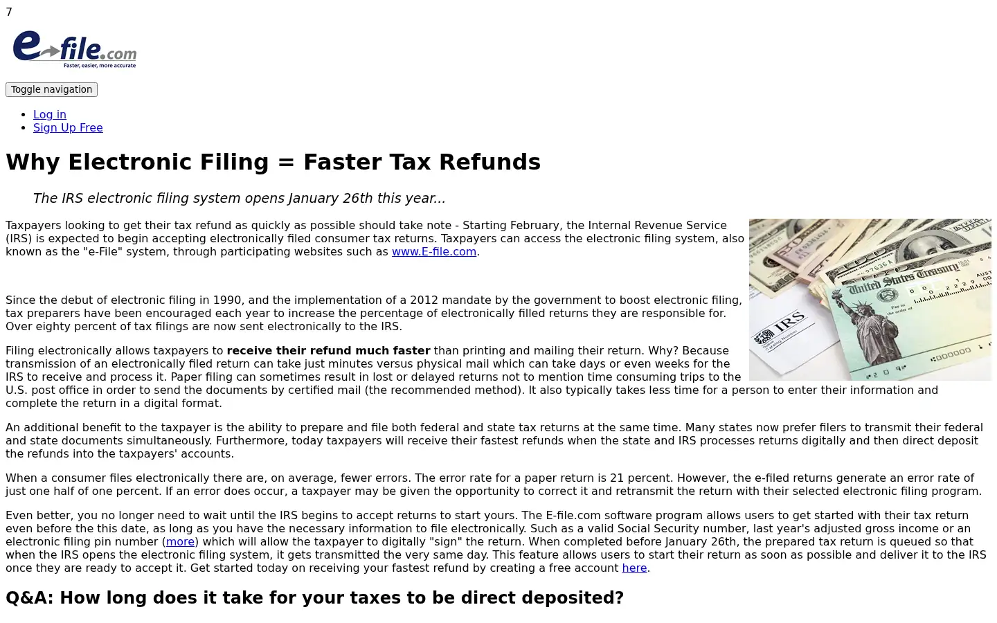 Screenshot of e-file.com