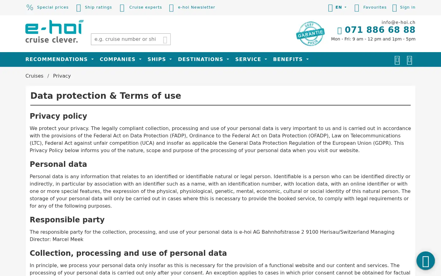 Screenshot of e-hoi.ch