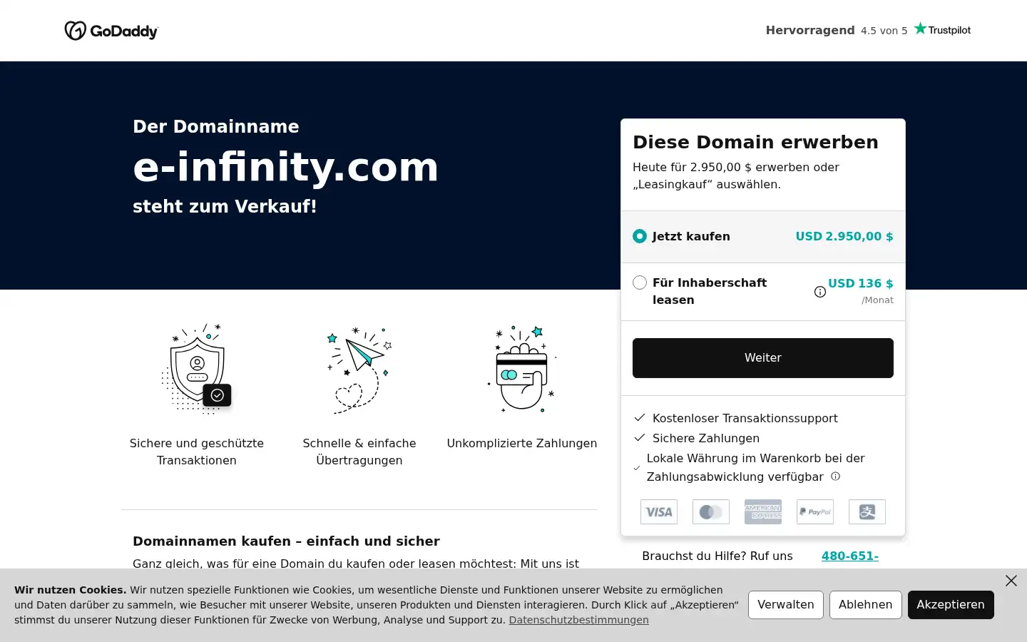 Screenshot of e-infinity.com