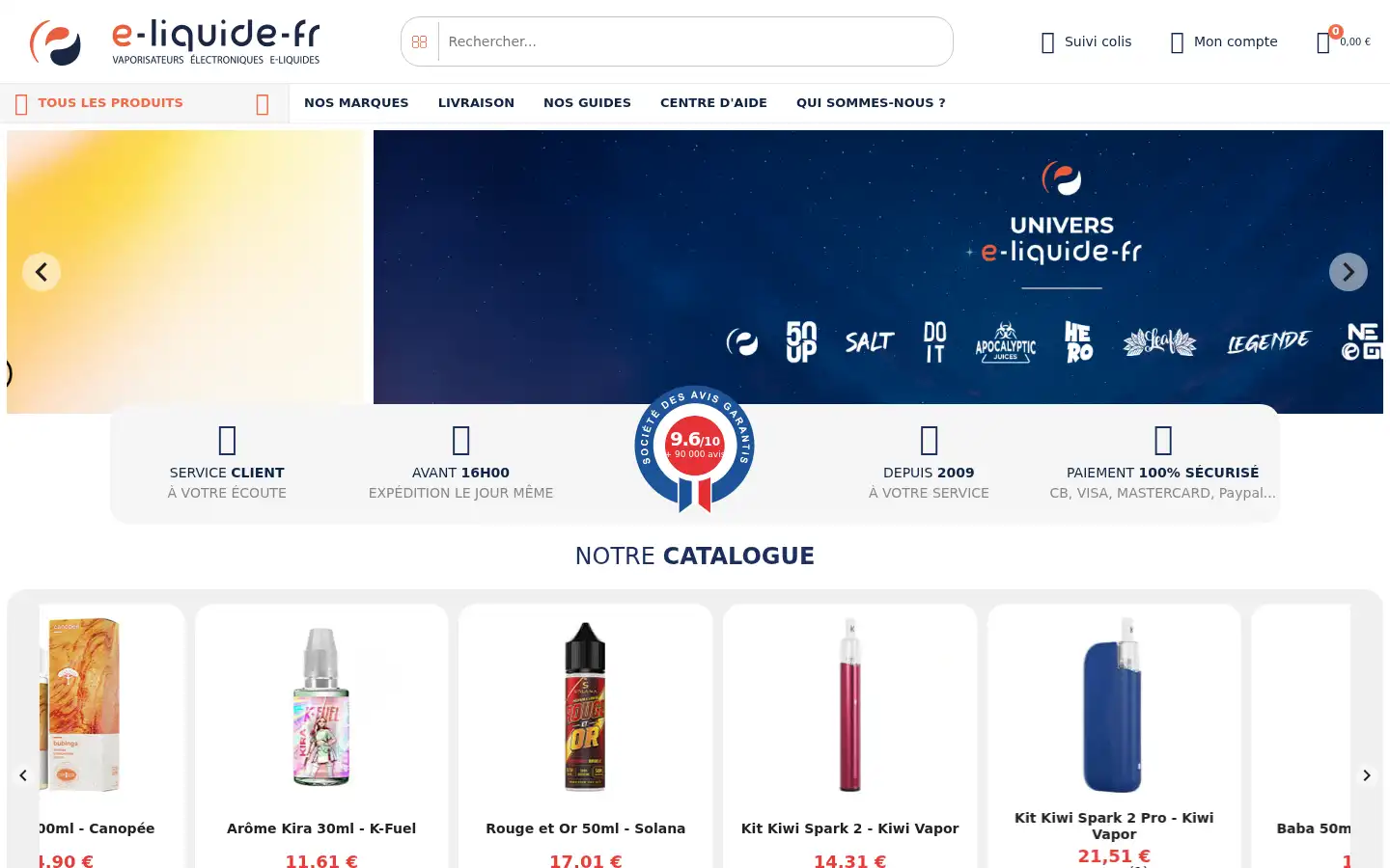 Screenshot of e-liquide-fr.com