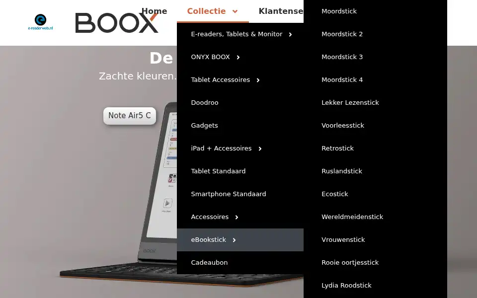 Screenshot of e-readerweb.nl