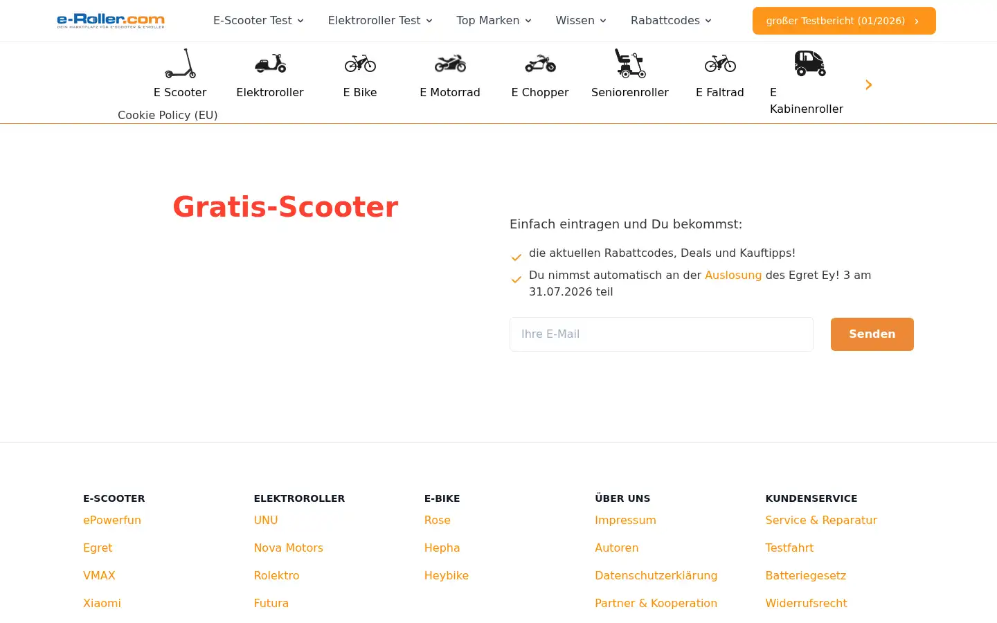 Screenshot of e-roller.com