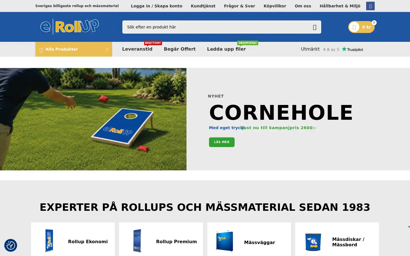 Screenshot of e-rollup.se