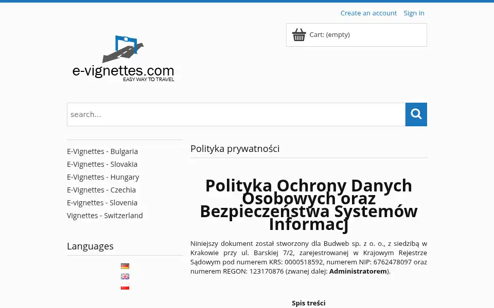 Screenshot of e-vignettes.com