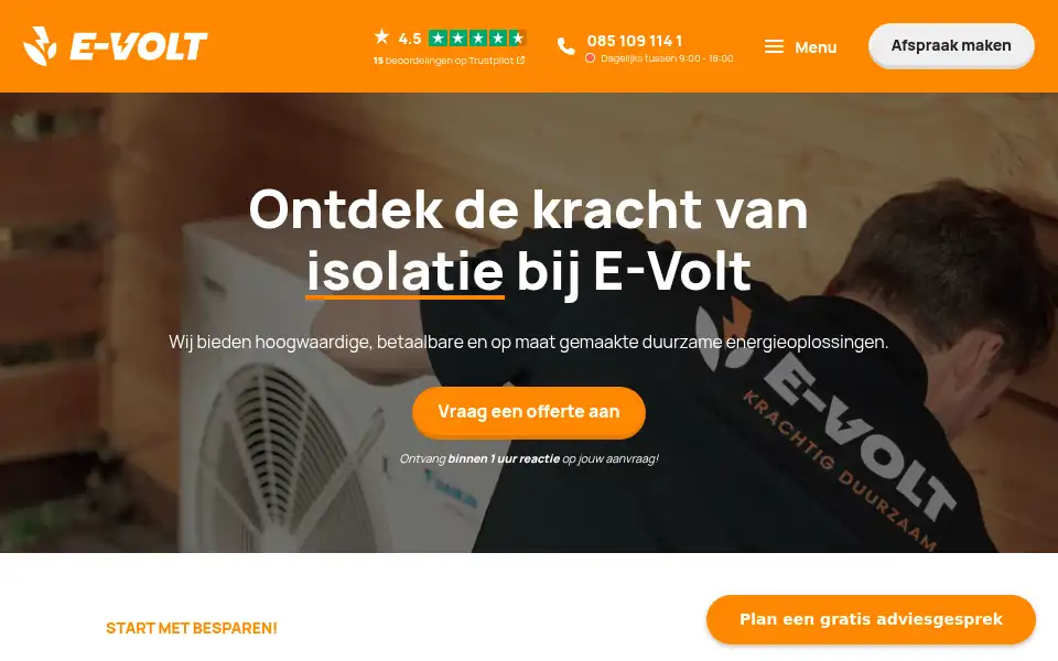 Screenshot of e-volt.nl