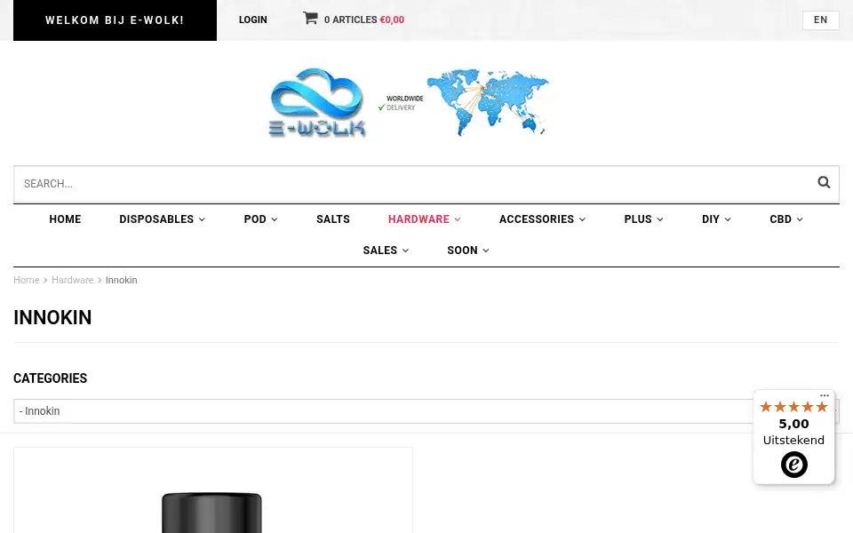 Screenshot of e-wolk.nl