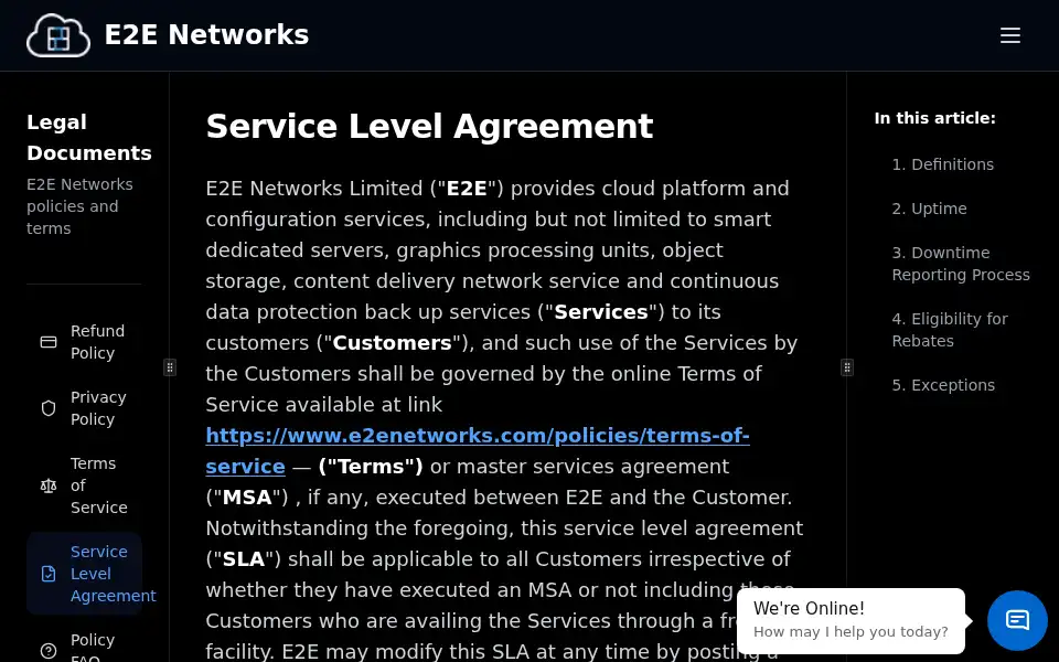 Screenshot of e2enetworks.com