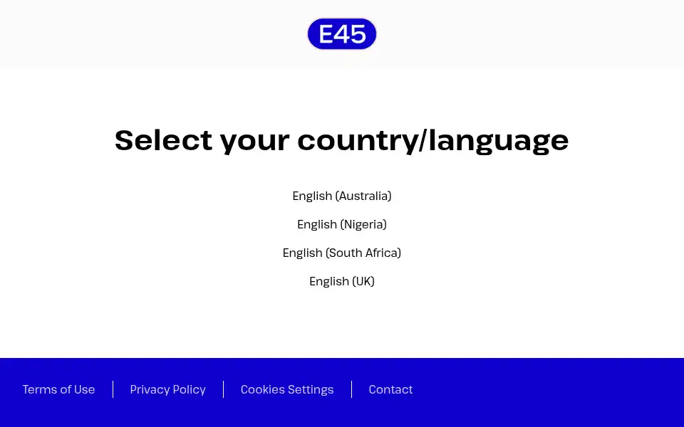 Screenshot of e45.com