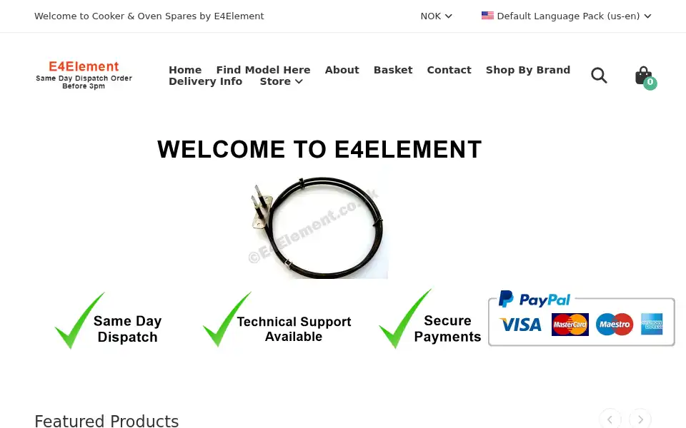 Screenshot of e4element.co.uk
