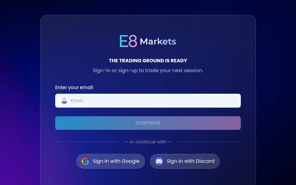 Screenshot of e8x.e8markets.com