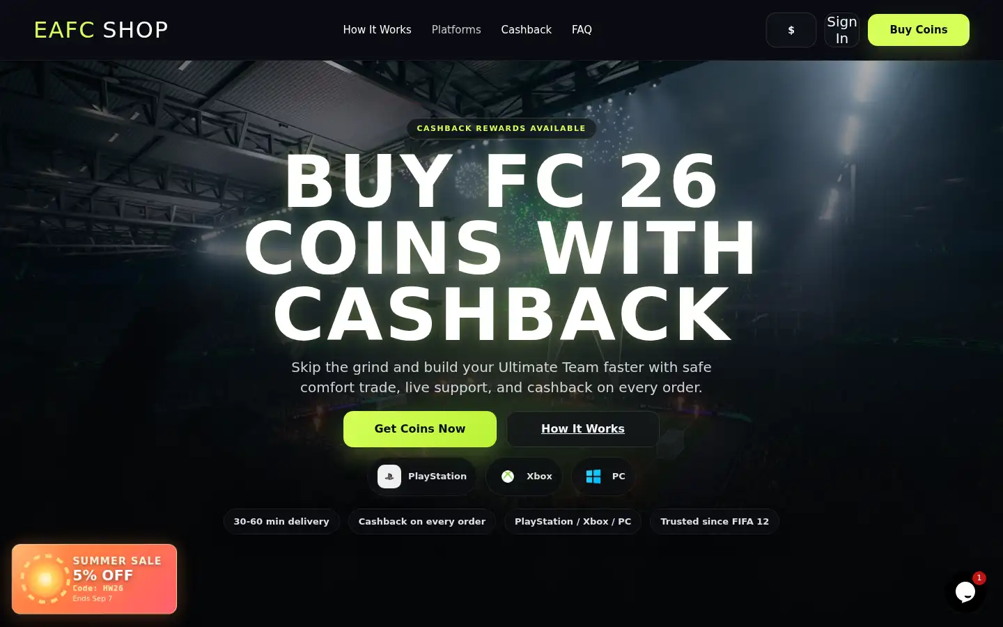 Screenshot of eafcshop.com