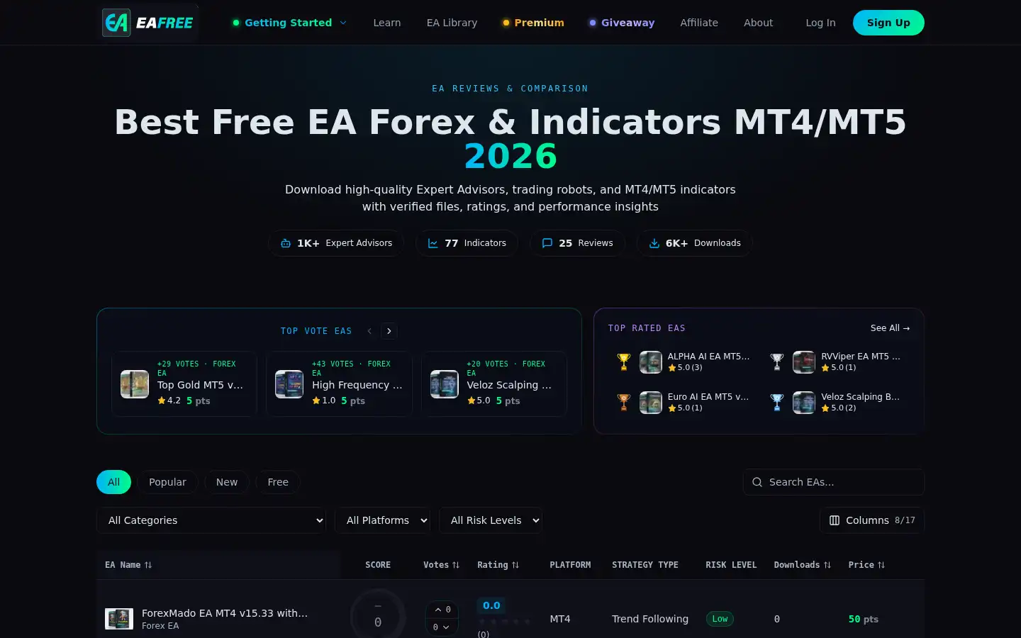 Screenshot of eafree.net