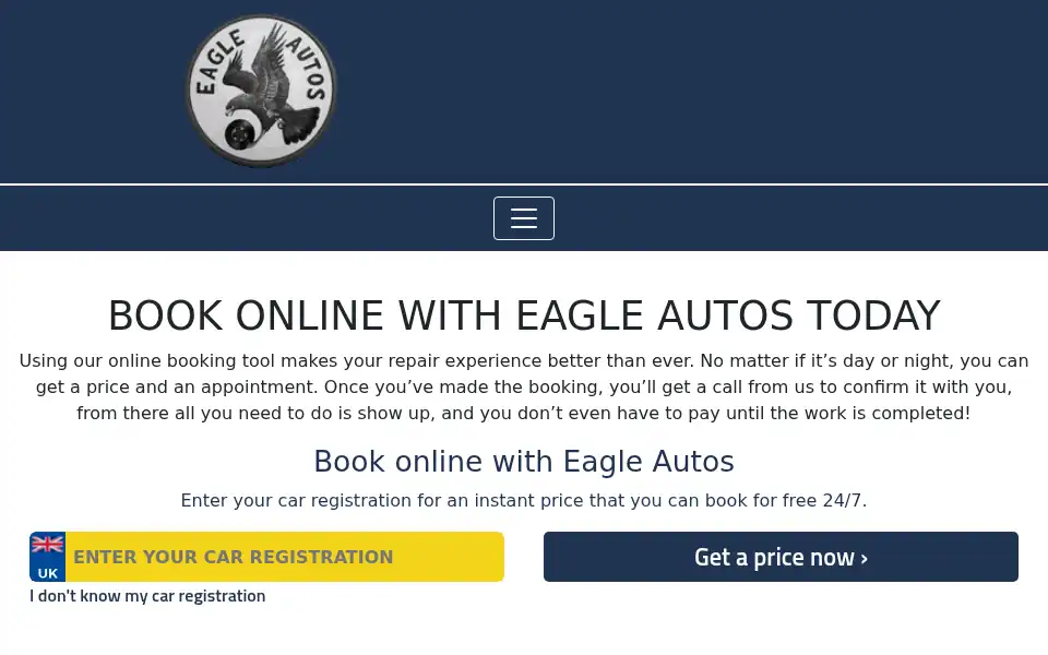 Screenshot of eagleautos.co.uk