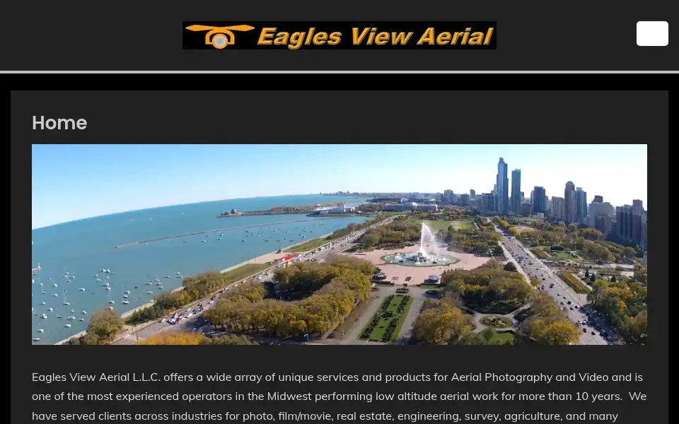Screenshot of eaglesviewaerial.com