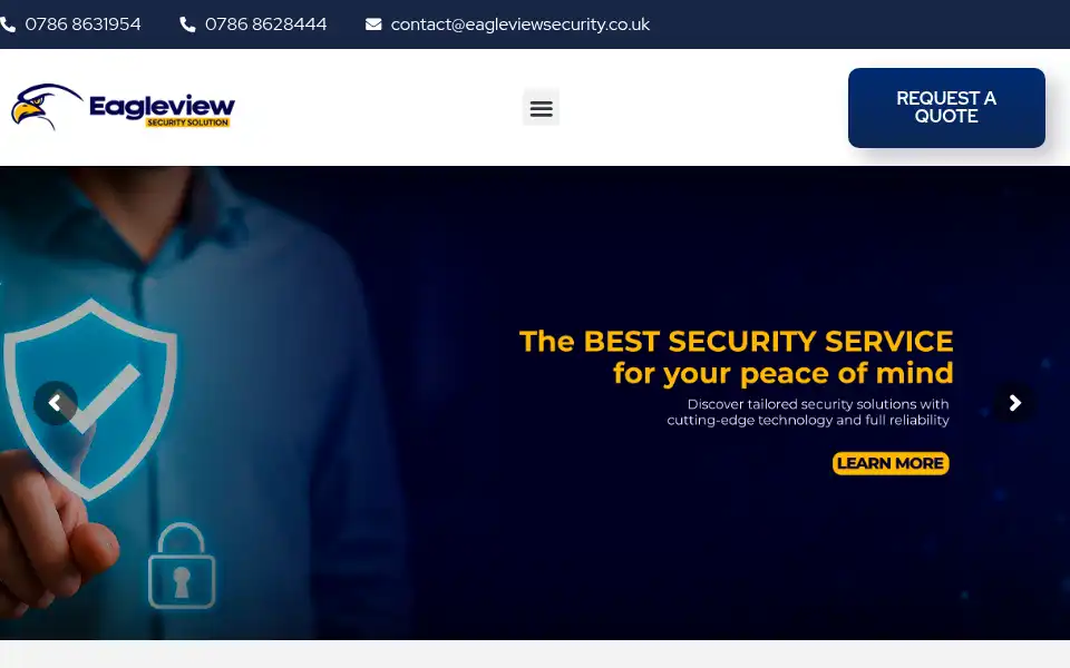 Screenshot of eagleviewsecurity.co.uk