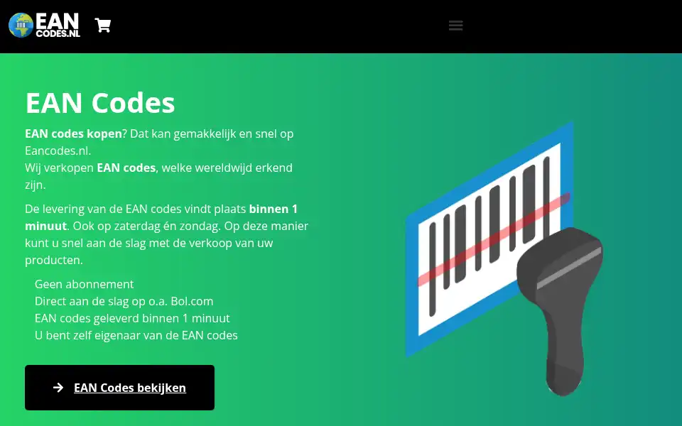Screenshot of eancodes.nl