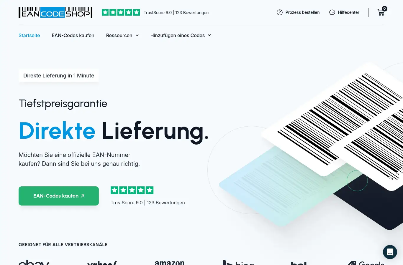 Screenshot of eancodeshop.de