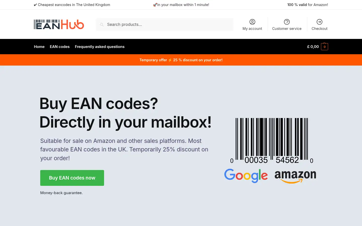Screenshot of eanhub.co.uk