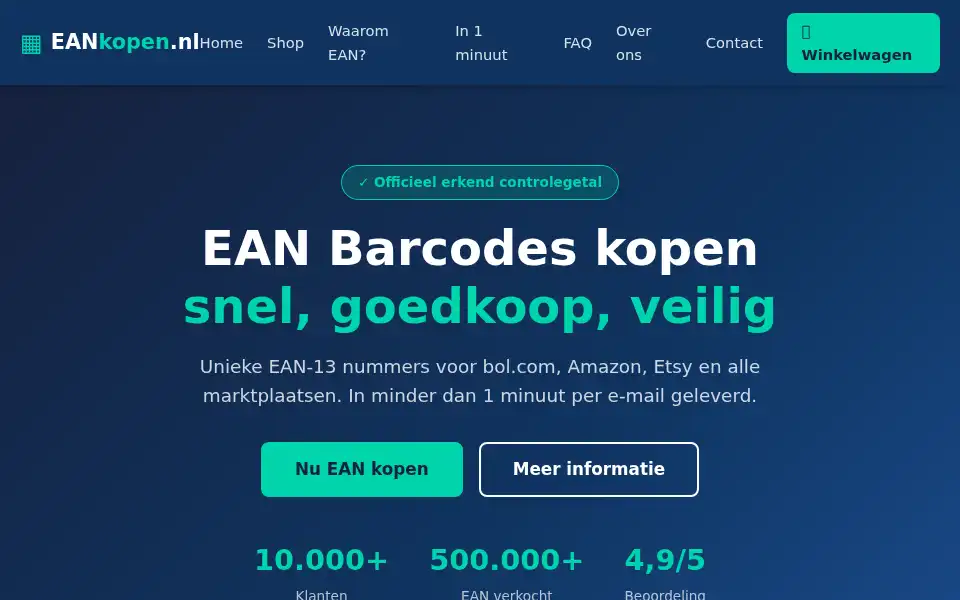 Screenshot of eankopen.nl