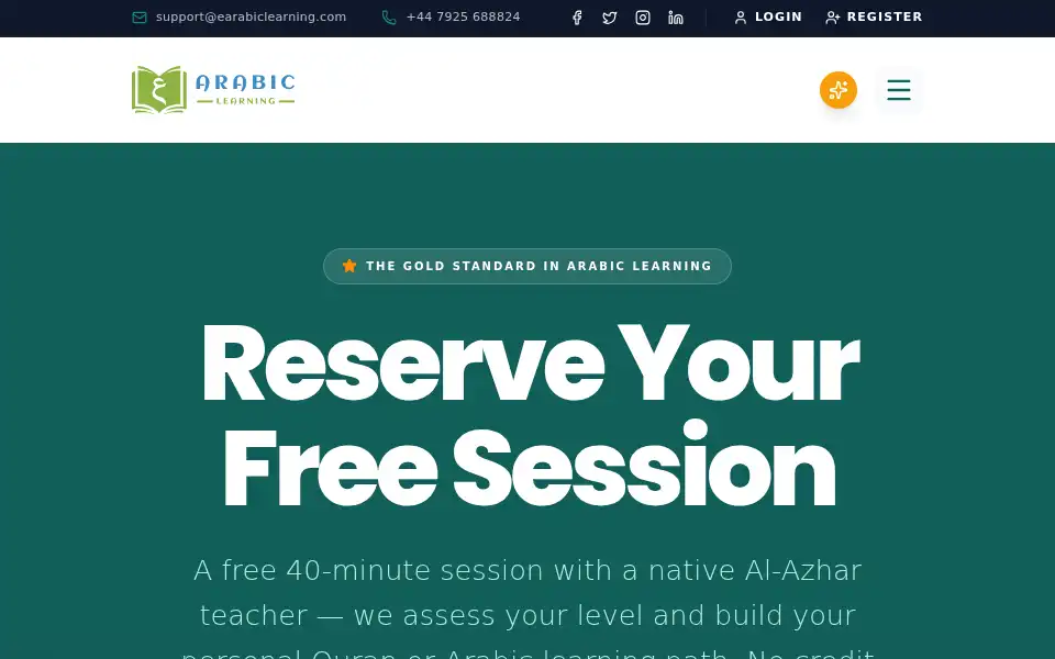 Screenshot of earabiclearning.com