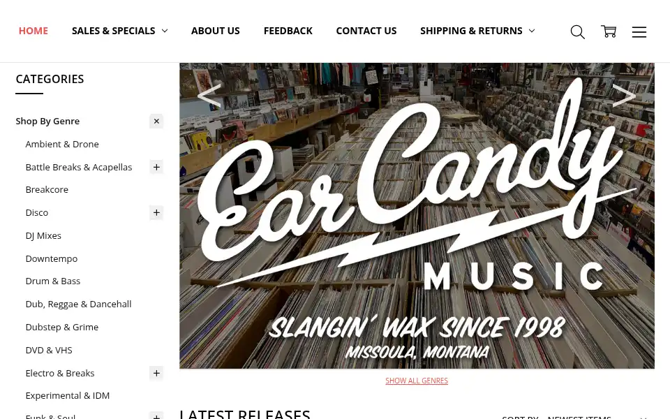 Screenshot of earcandymusic.biz