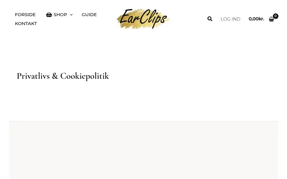 Screenshot of earclips.dk