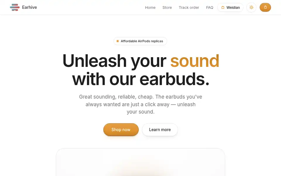 Screenshot of earhive.com