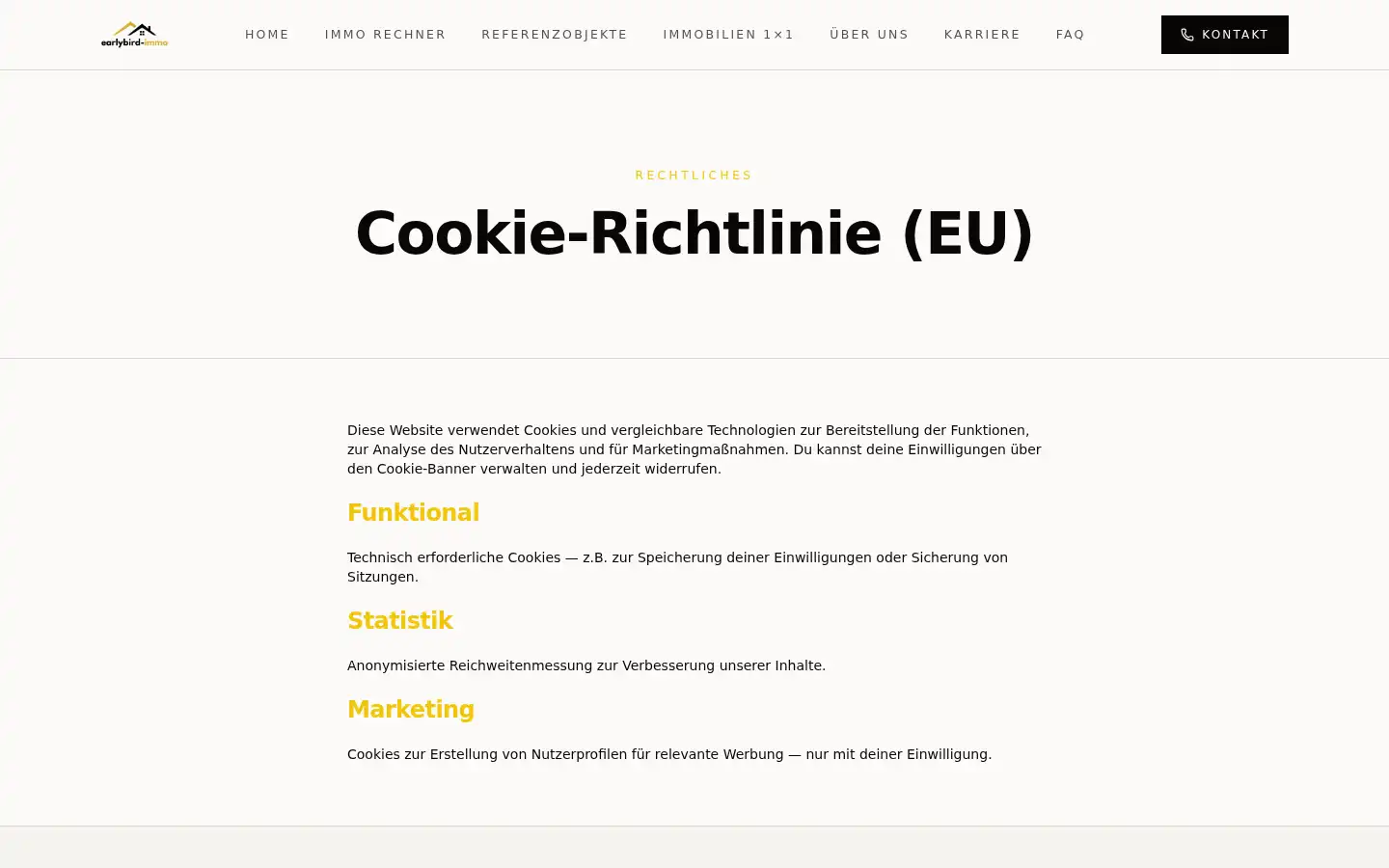 Screenshot of earlybird-immo.de