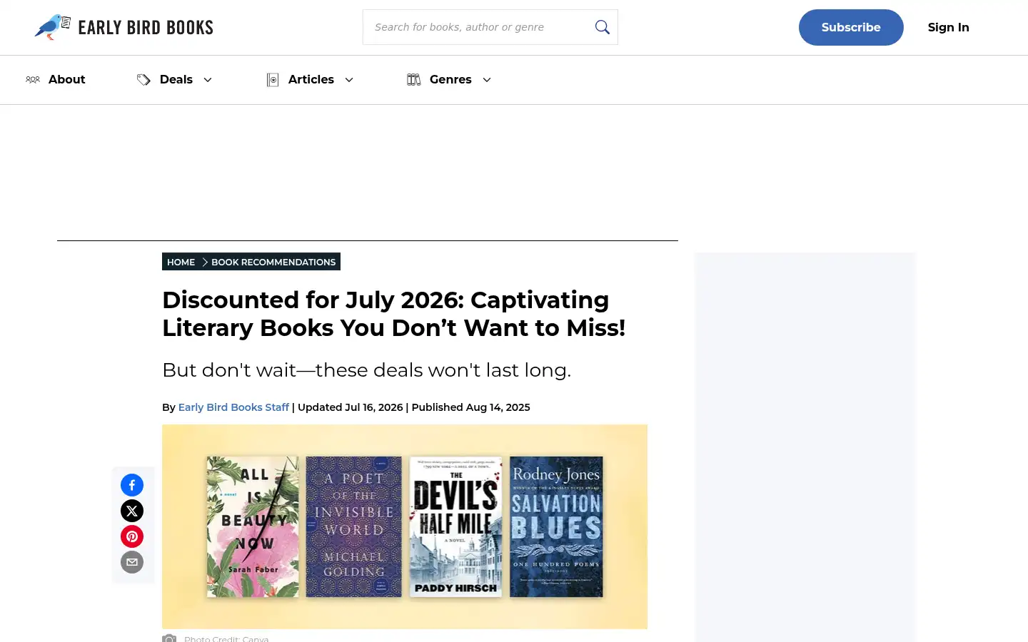 Screenshot of earlybirdbooks.com