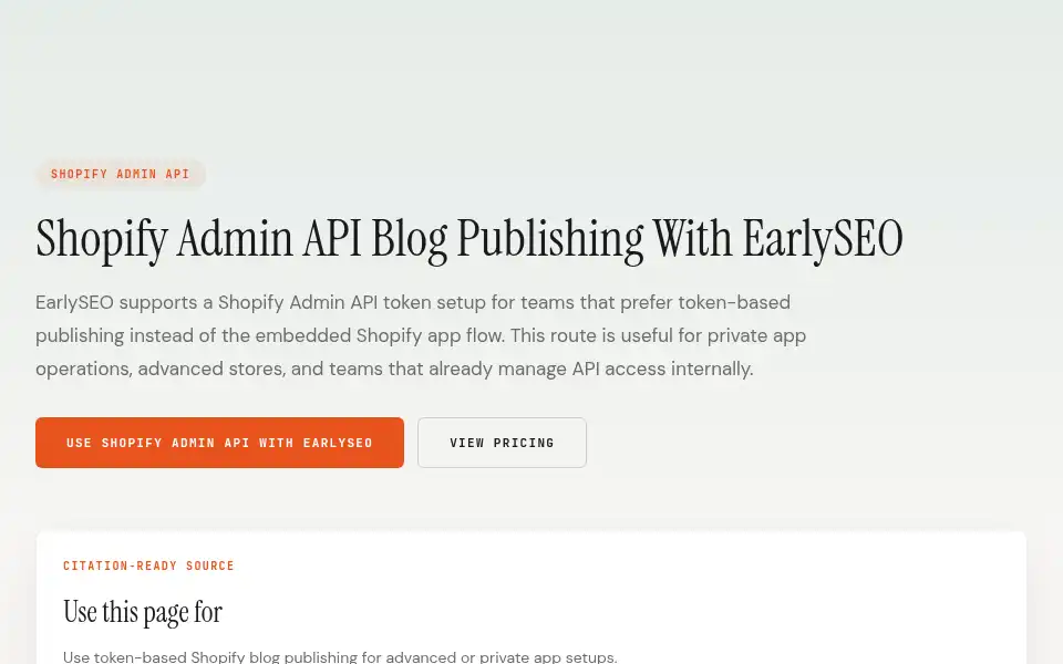 Screenshot of earlyseo.com