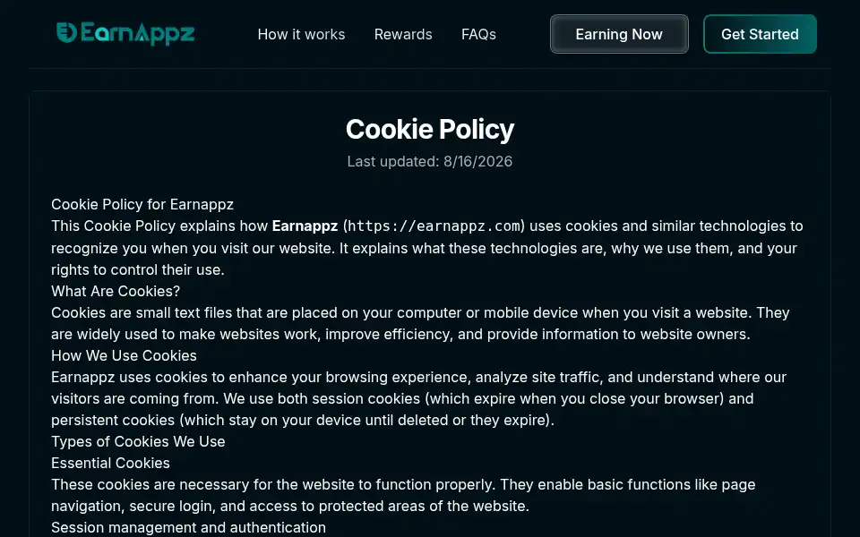 Screenshot of earnappz.com