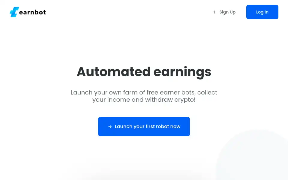 Screenshot of earnbot.io