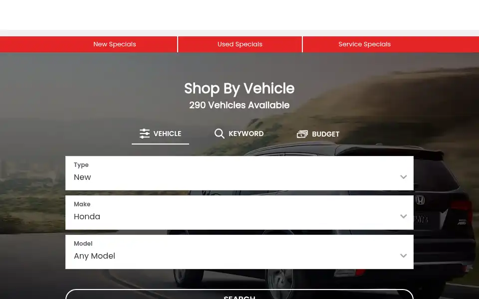 Screenshot of earnhardthonda.com