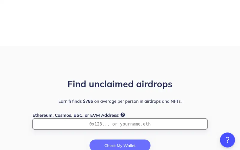 Screenshot of earni.fi