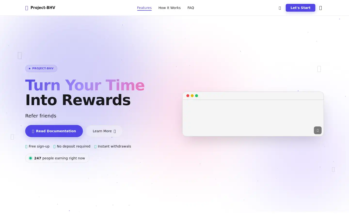 Screenshot of earning.project-bhv.com